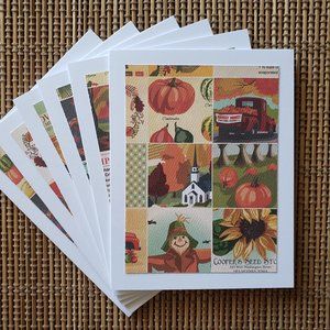 6ct Fall Card Set, Blank Notecards for Fall